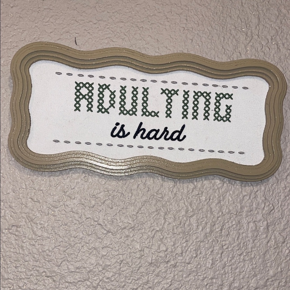 Decorative Wall Sign with Embroidered Text